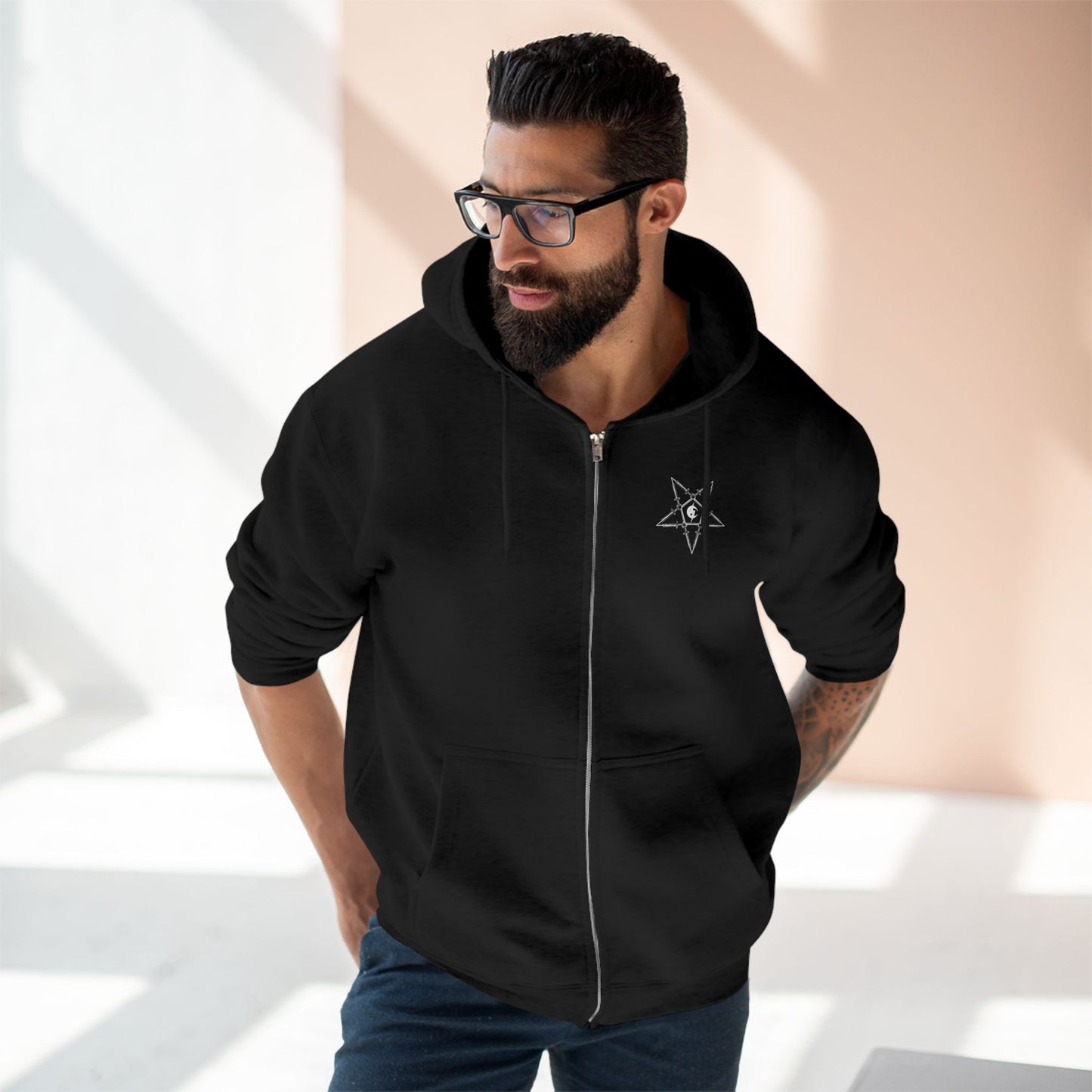Unisex Zip Hoodie Jacket - Cancerslug Rootwork (Front) / Necromancer (Back)
