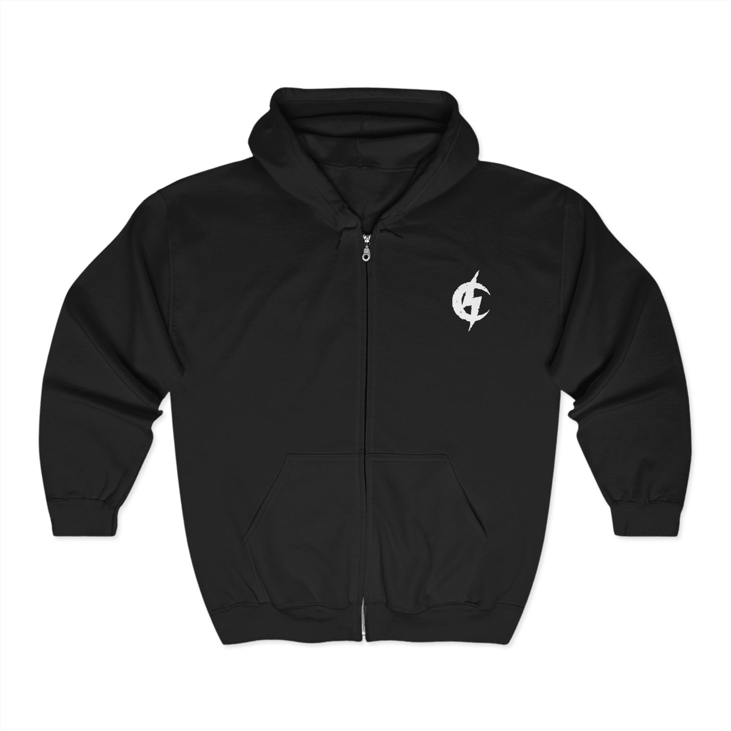 Cancerslug Unisex Heavy Blend™ Full Zip Hooded Sweatshirt (CS Logo Front / Needles Back)