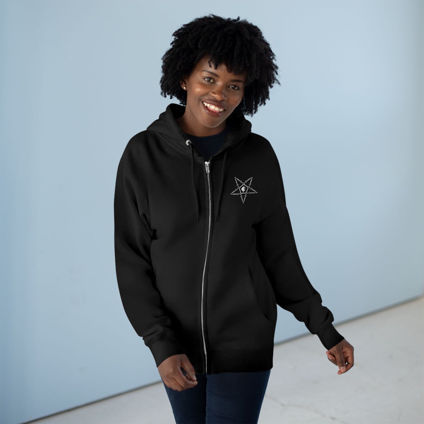 Unisex Zip Hoodie Jacket - Cancerslug Rootwork (Front) / Necromancer (Back)