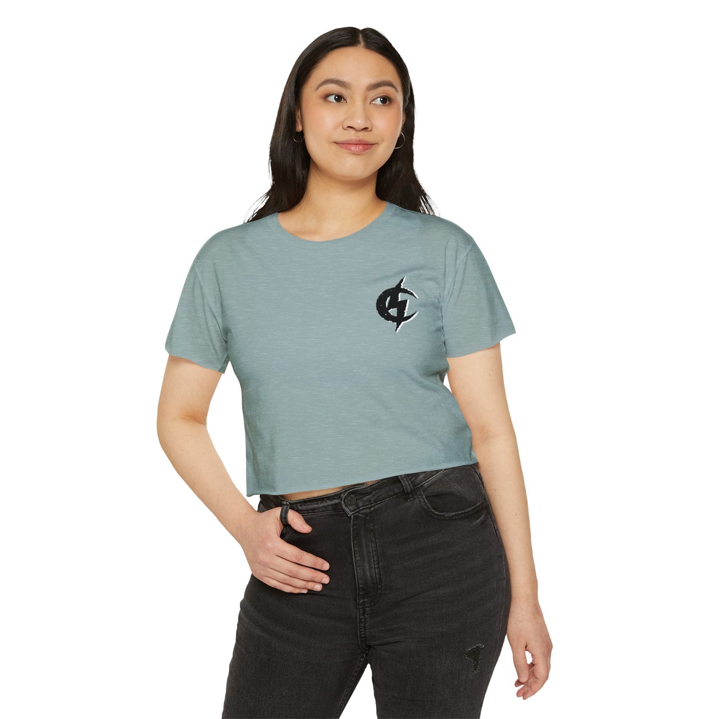 Cropped Tee - Small Chest CS Logo (Black/White/Green/Pink/Purple)