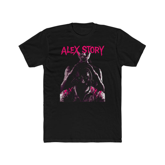 Cotton T-Shirt (Unisex) - Alex Story Sister Sinister (Black/Pink/Indigo)