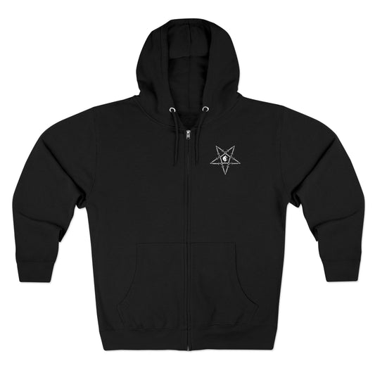 Unisex Zip Hoodie Jacket - Cancerslug Rootwork (Front) / Necromancer (Back)