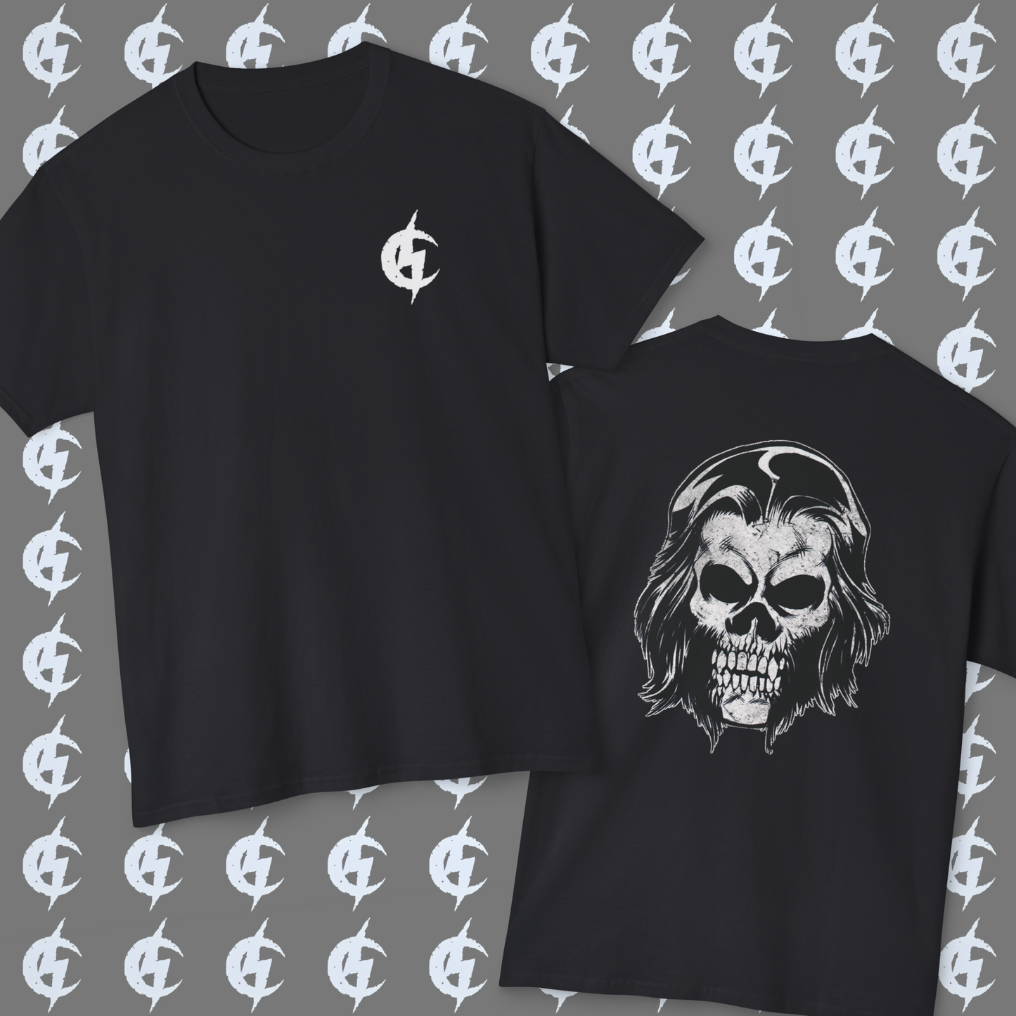 Cotton T-Shirt (Unisex) - CS Chest Logo (Front) & Alex Skull (Back)