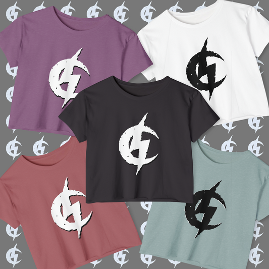 Cropped Tee - Large CS Logo (Black/White/Green/Pink/Purple)