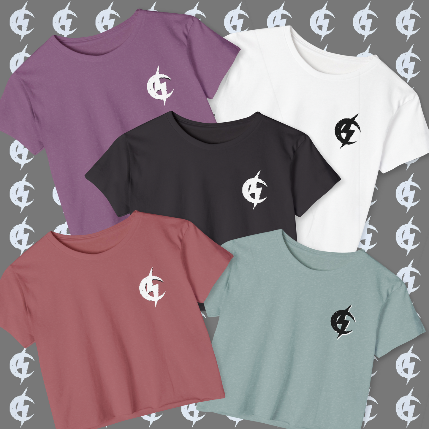 Cropped Tee - Small Chest CS Logo (Black/White/Green/Pink/Purple)