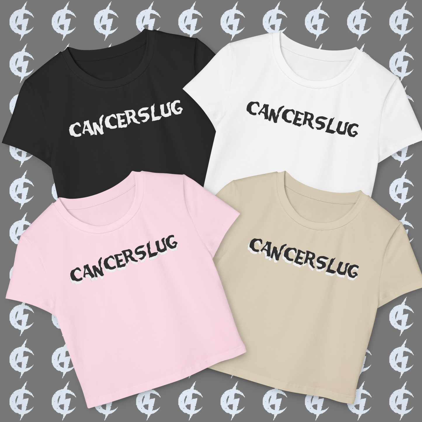 Cropped Tee - Cancerslug (Black/White/Pink/Sand)