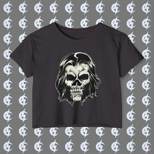 Cropped Tee - Alex Skull (Black/White/Green/Pink/Purple)