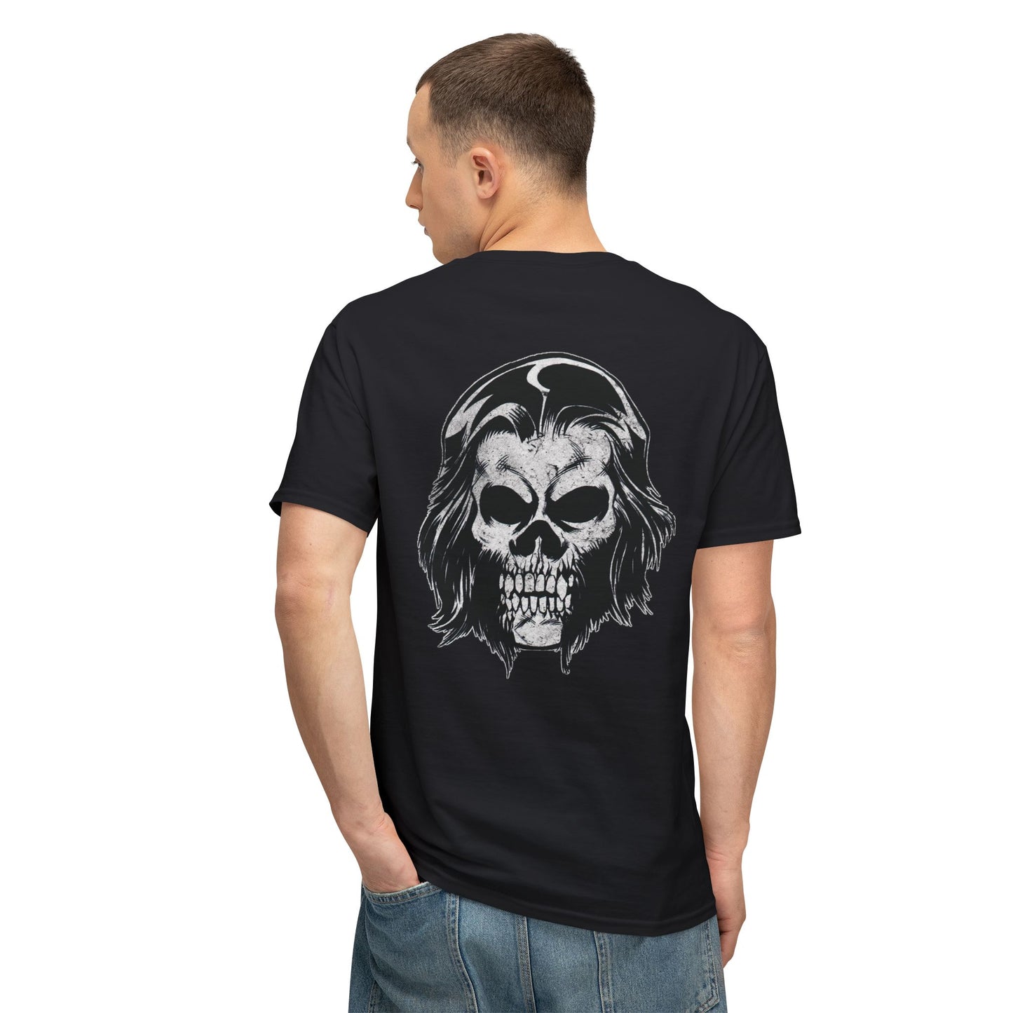 Cotton T-Shirt (Unisex) - CS Chest Logo (Front) & Alex Skull (Back)